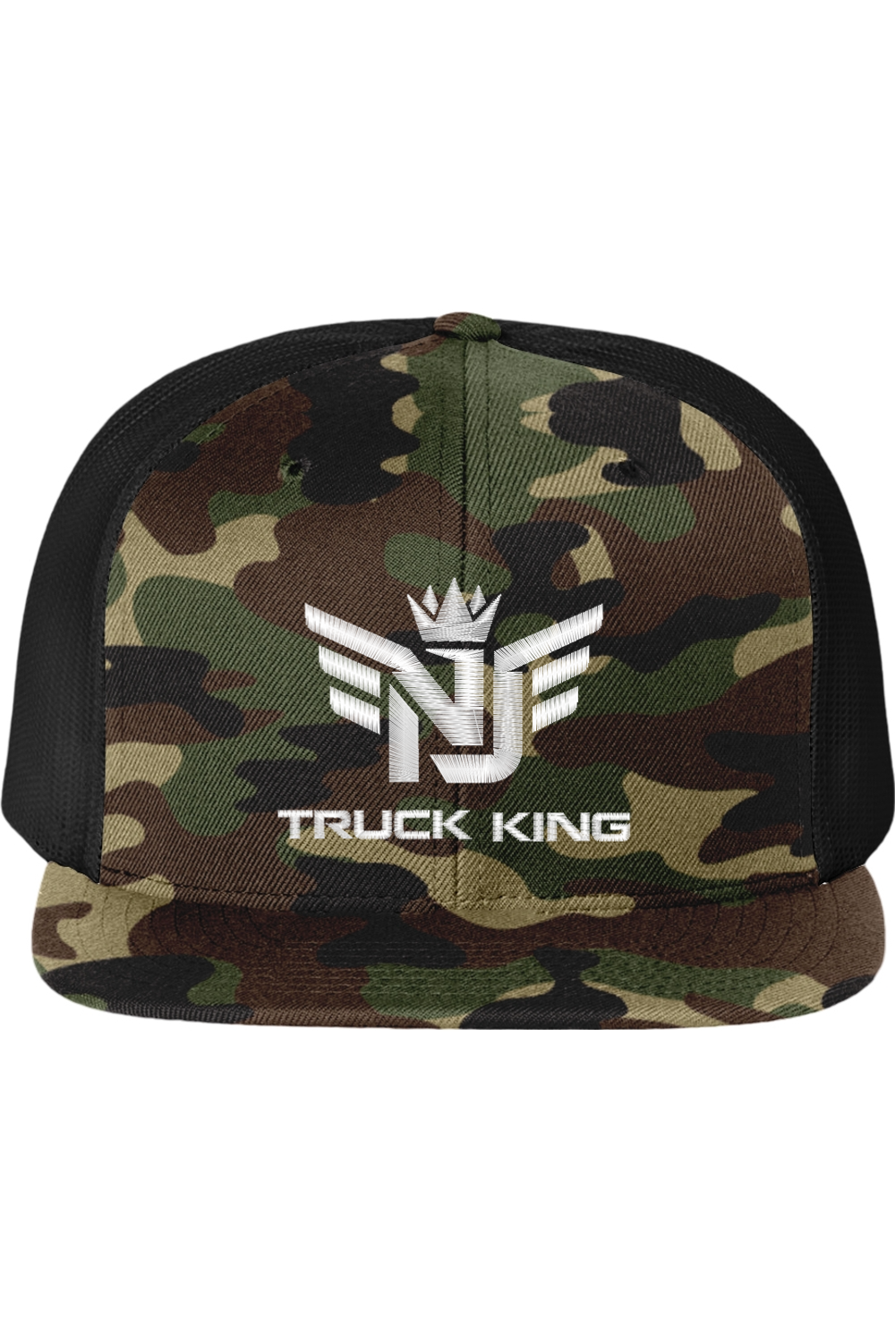 Nj Truck King Logo Flat Bill Trucker Hat