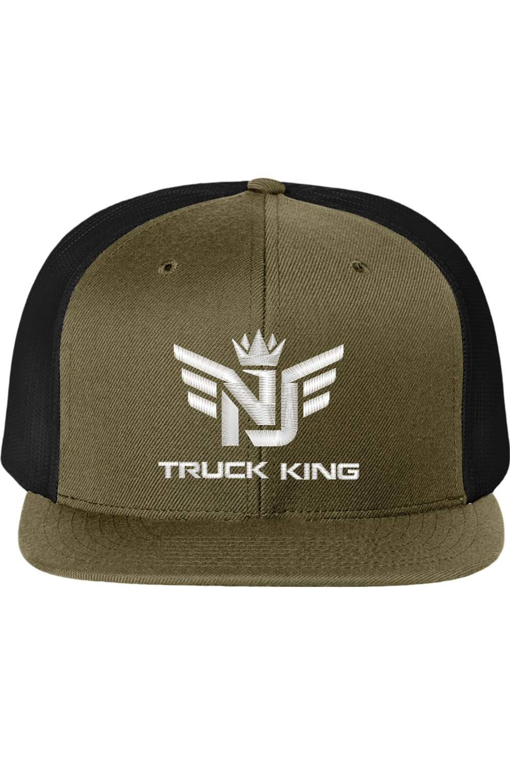Nj Truck King Logo Flat Bill Trucker Hat