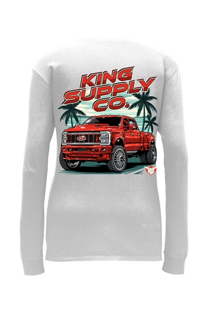 Ruby Red Nike Ladies Long Sleeve Scoop Neck Tee