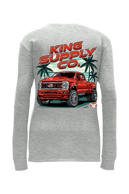 Ruby Red Nike Ladies Long Sleeve Scoop Neck Tee