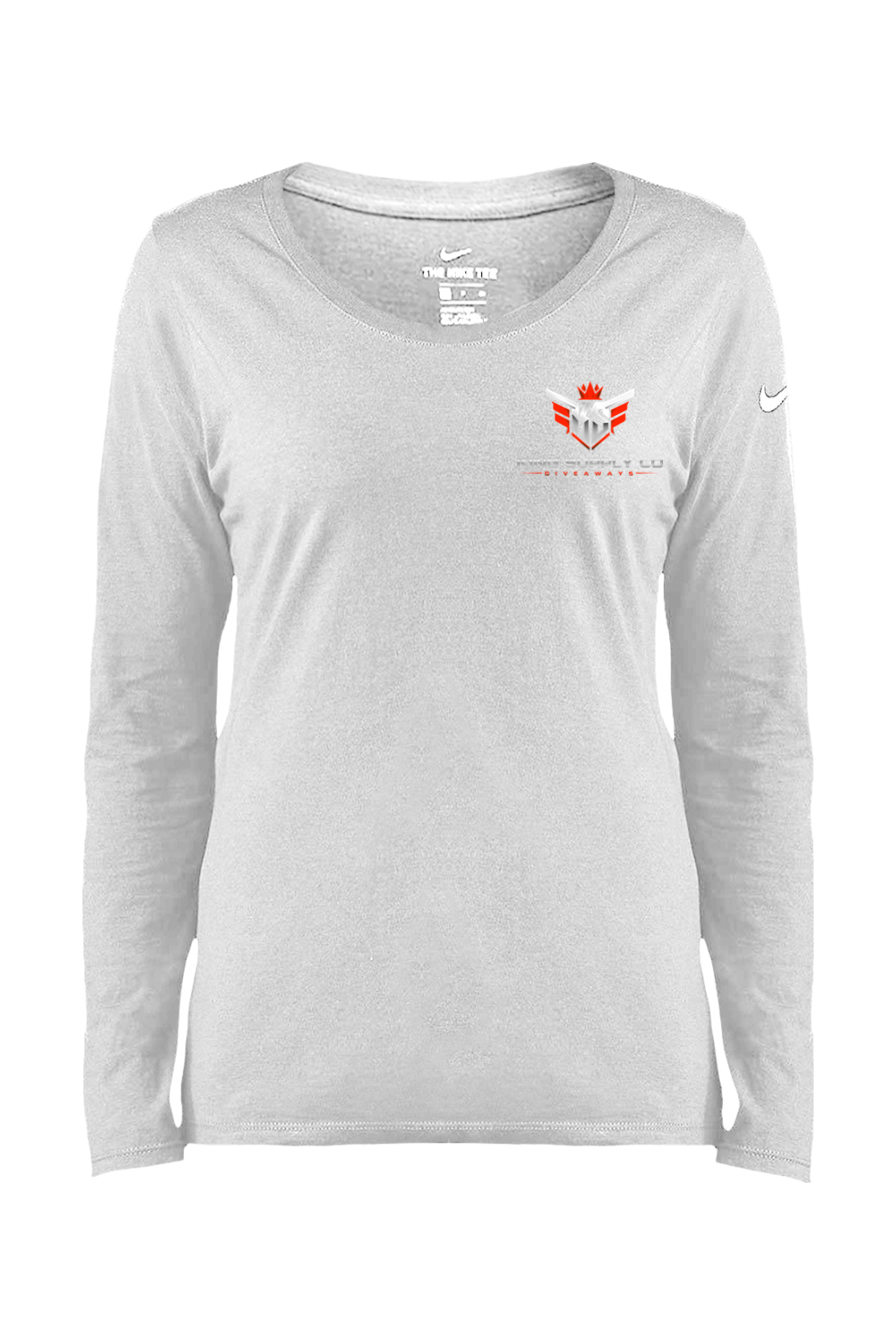 Ruby Red Nike Ladies Long Sleeve Scoop Neck Tee